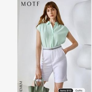 MOTF PREMIUM 100% Linen Batwing Sleeve Shirt NWT